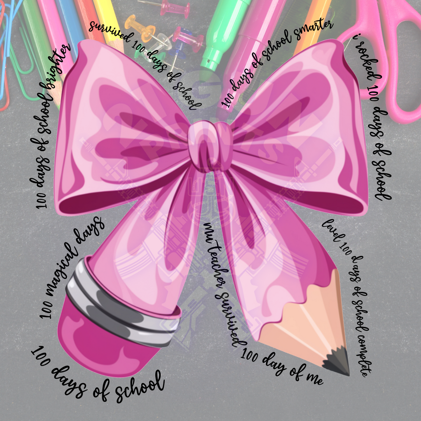 100 Days- Pink Bow