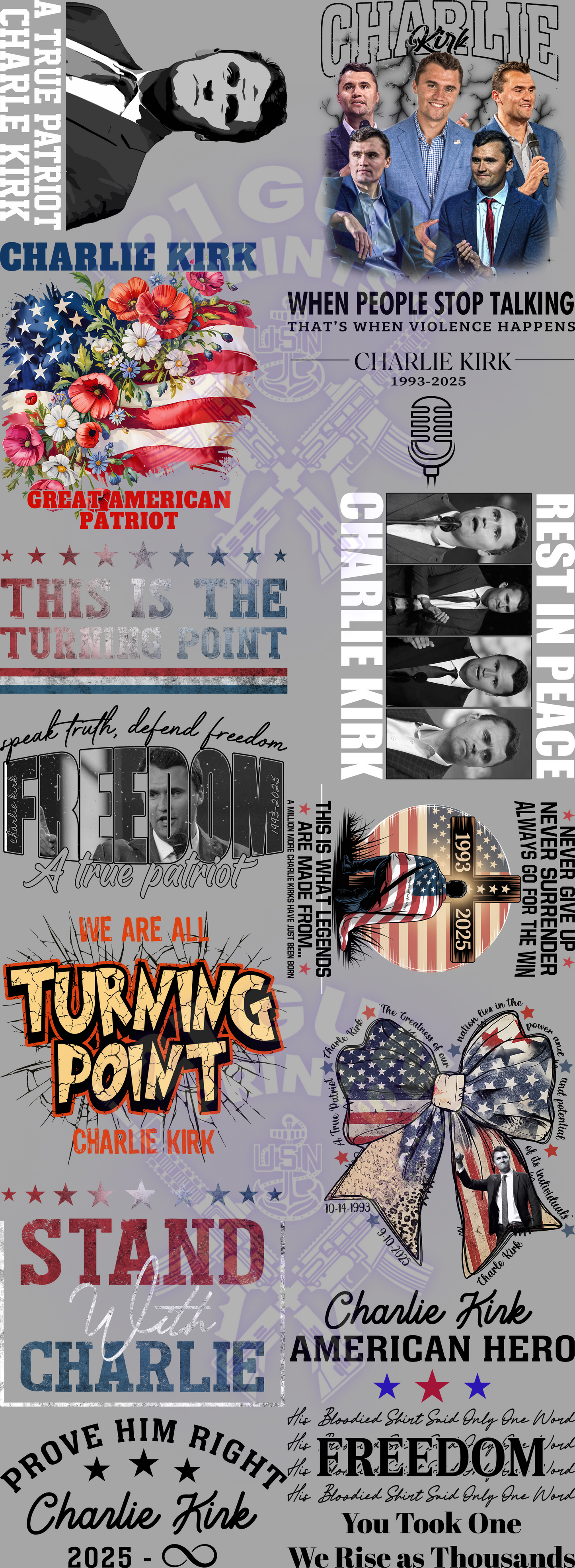 Charlie Kirk Gang Sheet 1