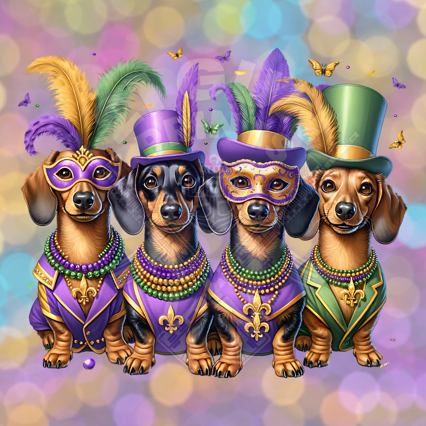 Mardi Gras Weiner Dogs
