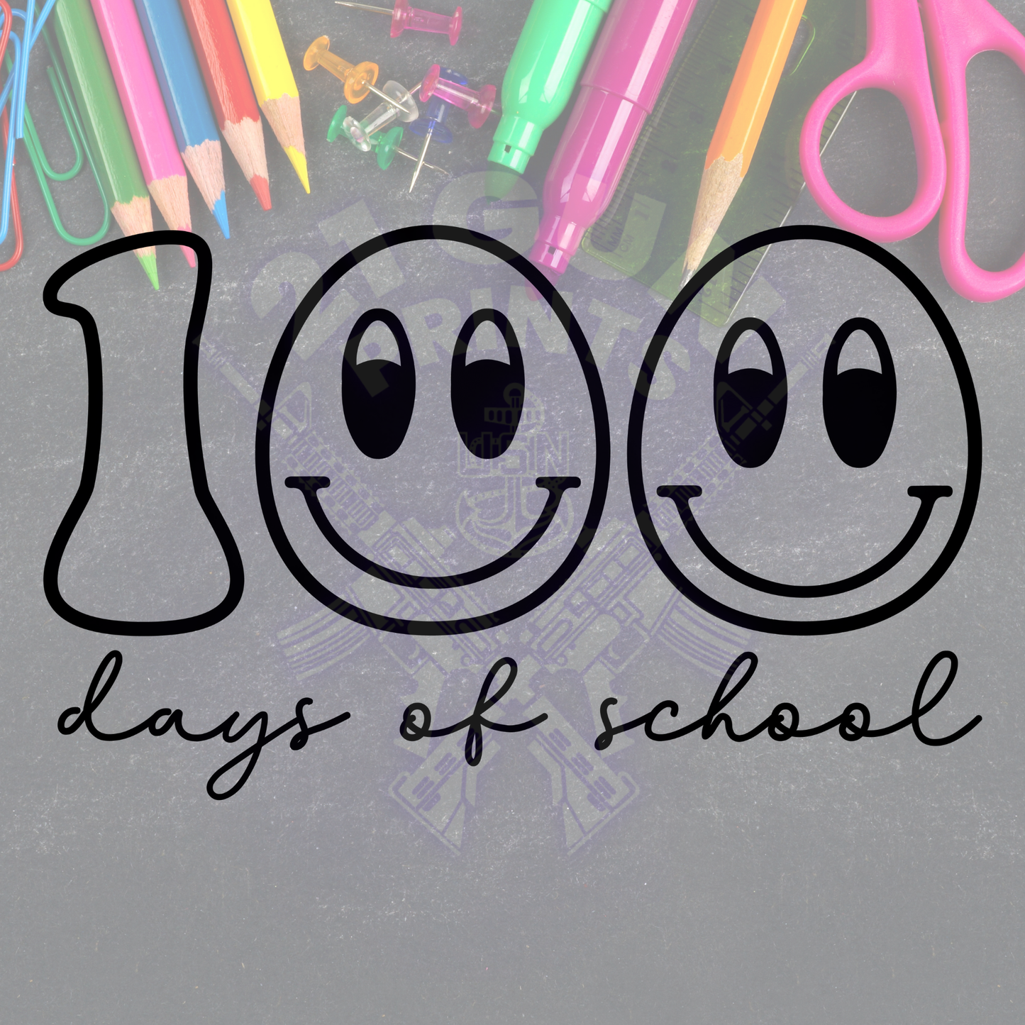 100 Days- Retro Smiles black