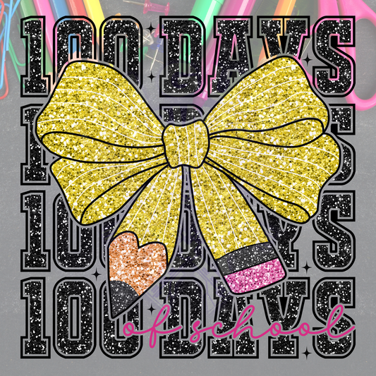 100 Days Glitter Bow