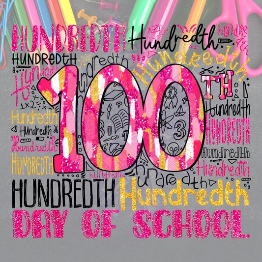 100 Days Glitter Brushstrokes