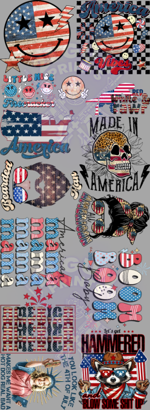 4th of July (10) Gang Sheet