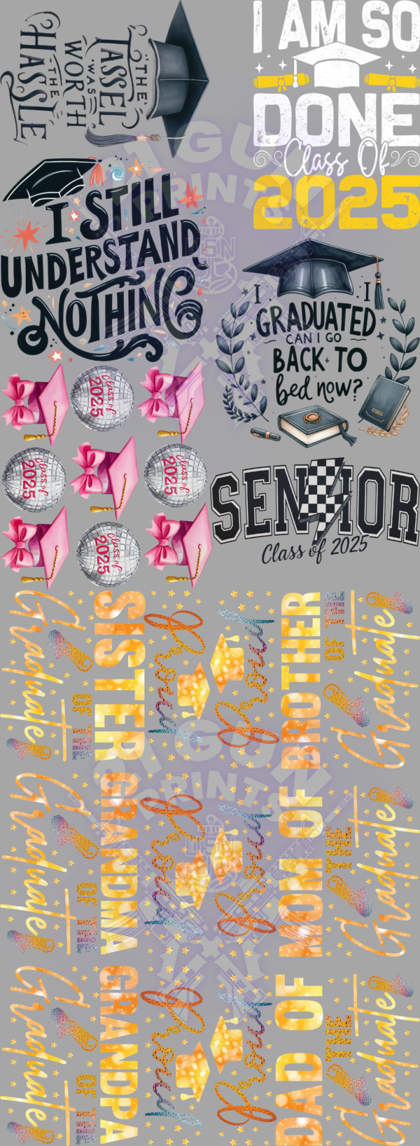 Graduation Gangs Graduation (1) Gang Sheet – 21 Gun Prints, LLC