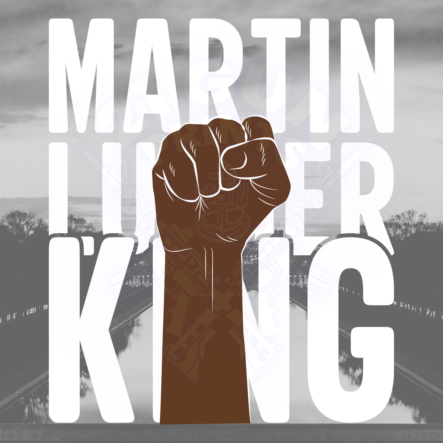 MLK Fist- white