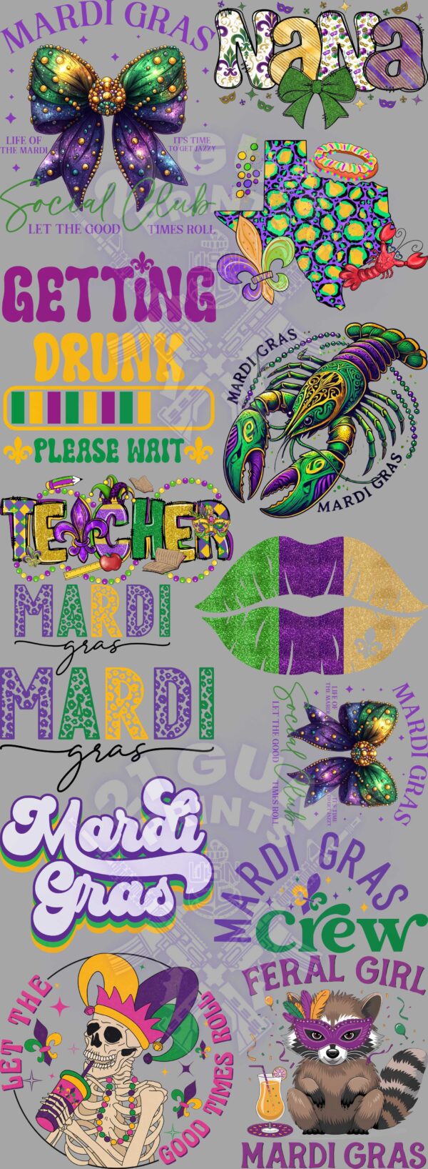 Mardi Gras (2) Gang Sheet