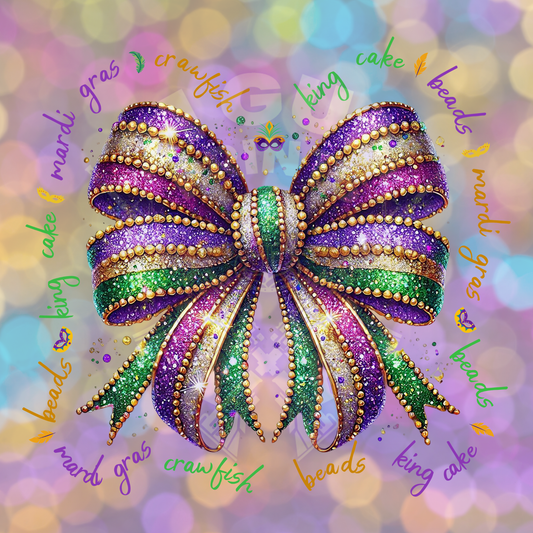 Mardi Gras Bow with Words