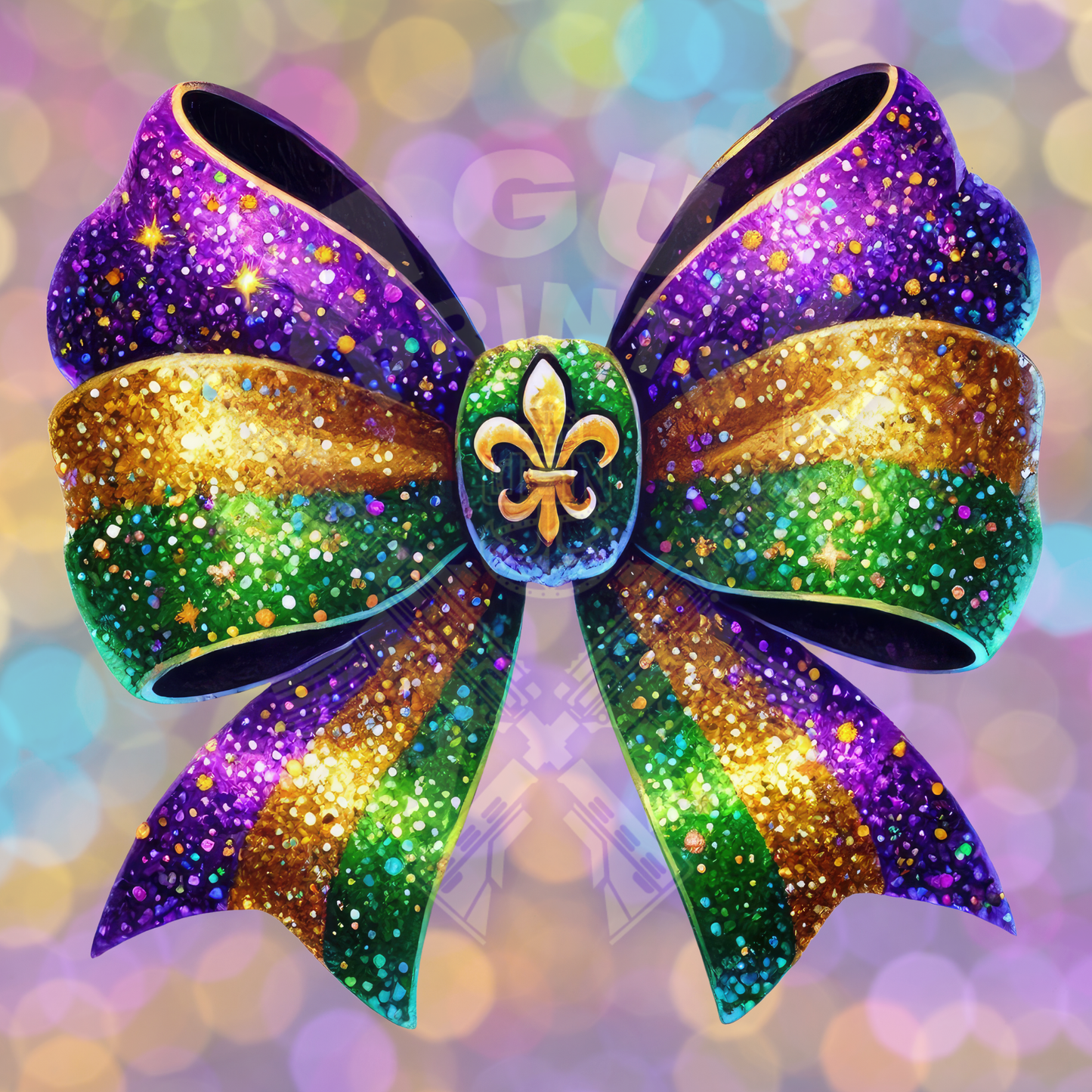 Mardi Gras Glitter Bow