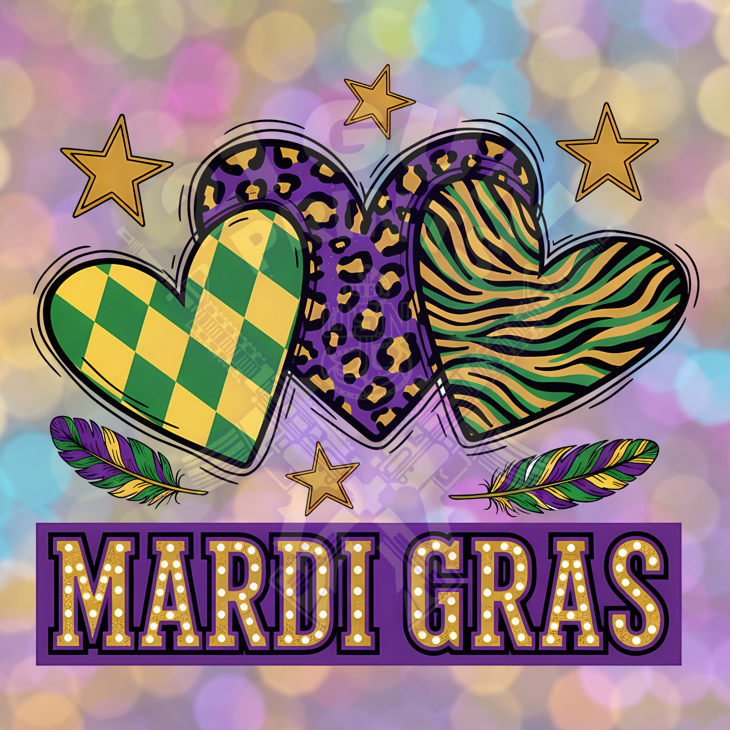 Mardi Gras Hearts