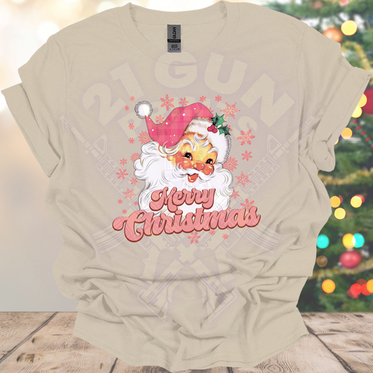 Retro Pink Merry Christmas