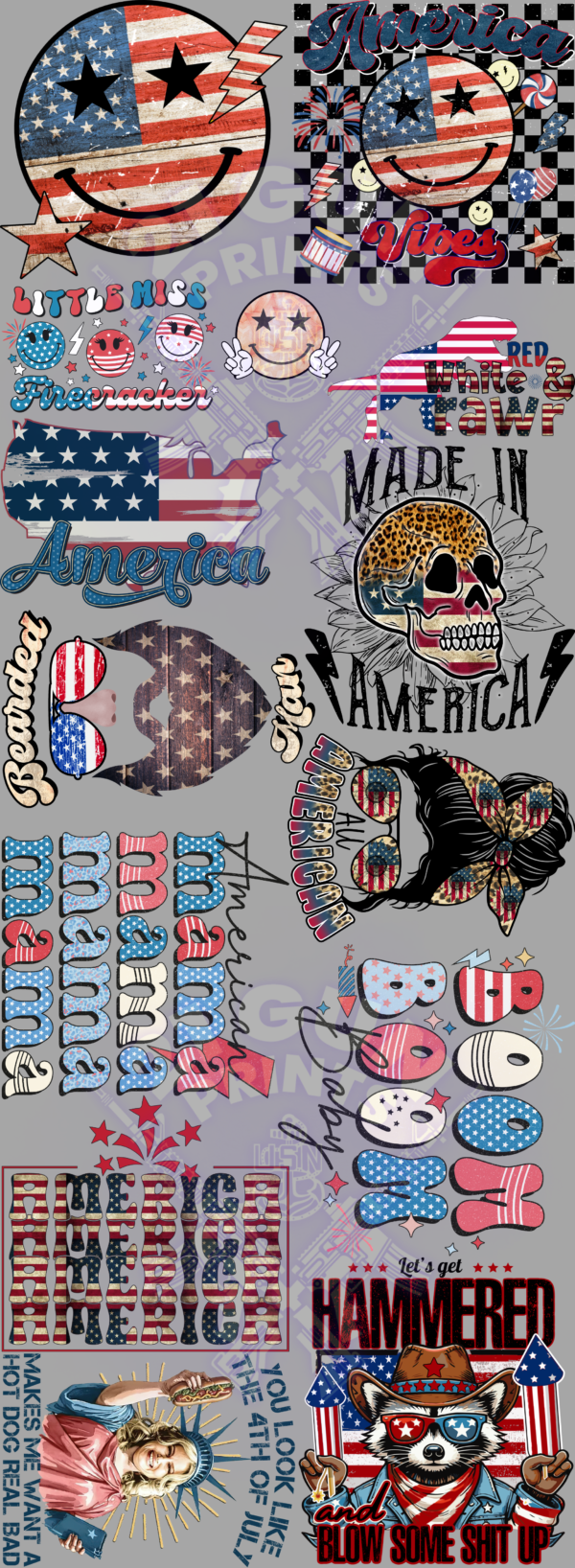 4th of July (10) Gang Sheet