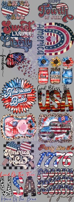 4th of July (11) Gang Sheet