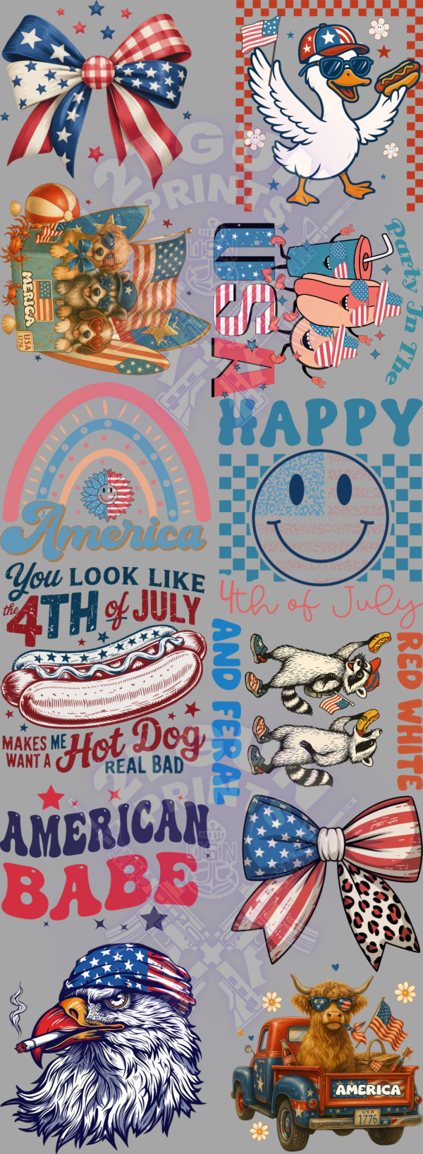 4th of July (3) Gang Sheet