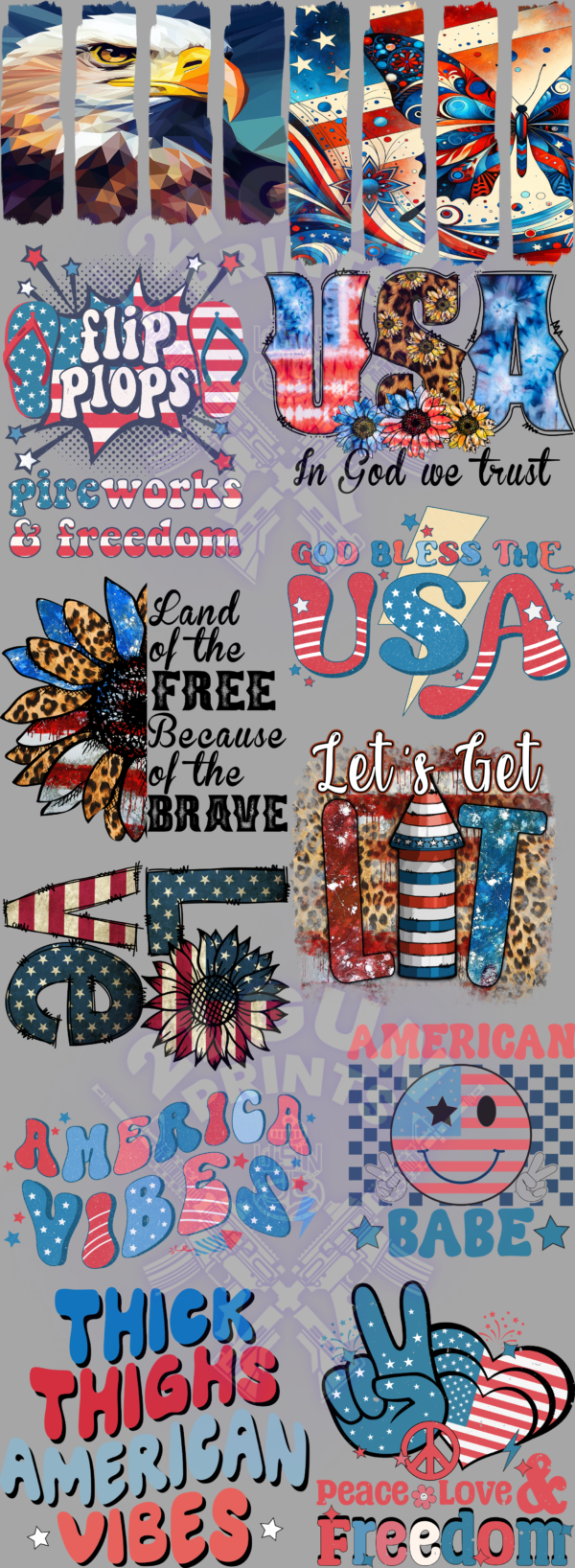 4th of July (4) Gang Sheet