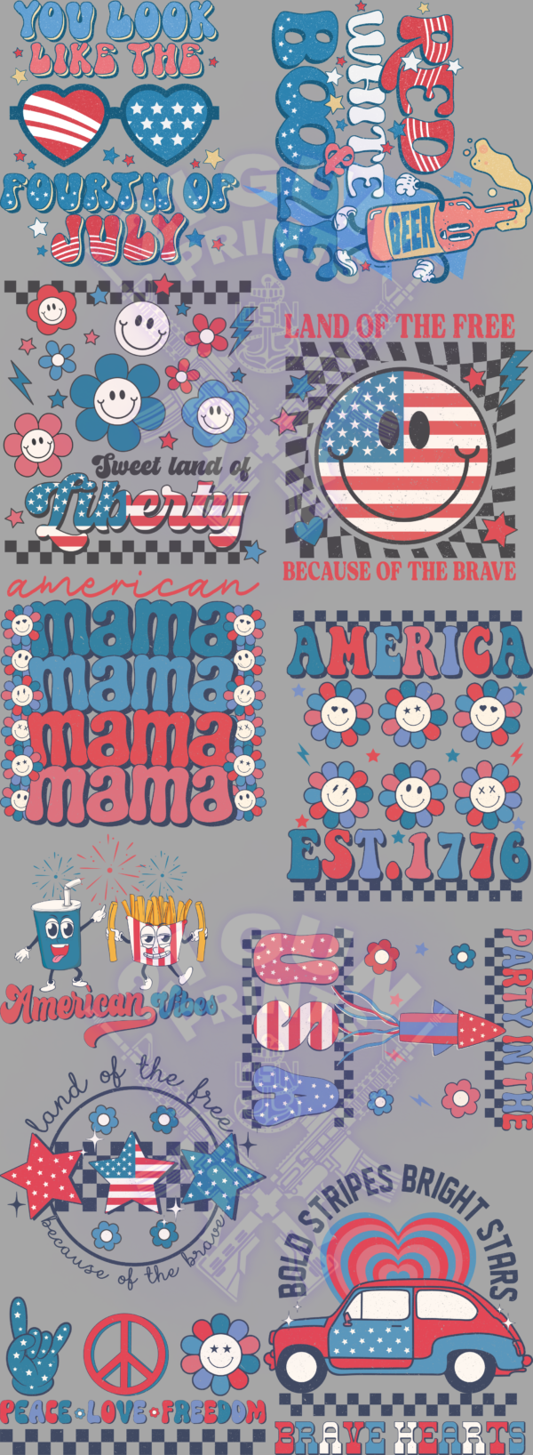 4th of July (5) Gang Sheet