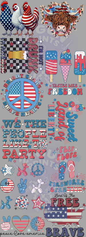 4th of July (8) Gang Sheet