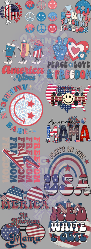 4th of July (9) Gang Sheet