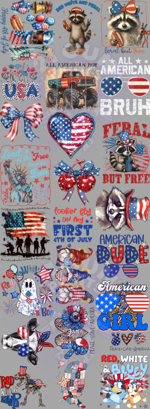 4th of July KIDS (1) Gang Sheet