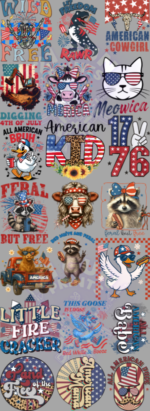 4th of July KIDS (2) Gang Sheet